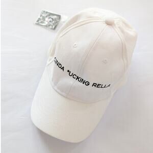 NWT Natasha Zinko Longon Cinda *uking Rella White Baseball Cap, One Size